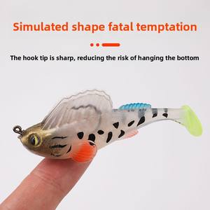 Kit d'appâts vivants anti-accrochage pour poissons mandarin, poissons noirs, poissons-chats, carpes, 10g, hameçons en acier inoxydable, appâts souples, plage océanique - Product Image 3