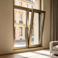 Fenêtres en aluminium insonorisées, antirouille, inclinables et pivotantes, avec stores intégrés, pour la rénovation d'hôtels et d'appartements, vente en gros d'usine