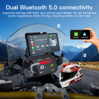 Écran tactile OLED de navigation GPS 6 pouces sans fil CarPlay Android Auto pour moto, support tableau de bord, aide au recul, MP3, garantie 1 an