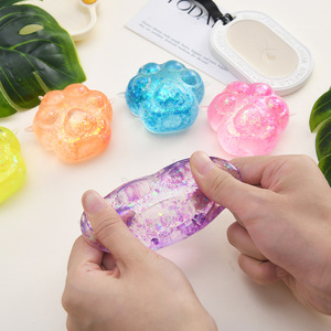 Cartoon Cute Crystal <b>Cat</b> Claw Squeeze Toy Squeeze Stress Ball Soft Decompression <b>Squishy</b> Toy Slow Rebound Squishes Toys for Kids - Product Image 3