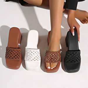 Sandalias de <span class=keywords><strong>Tacón</strong></span> Alto para Mujer 1166, Zapatos de Red con Plataforma y <span class=keywords><strong>Tacón</strong></span> Grueso, Tallas 35-42, Venta Directa de Fábrica, Nuevo Diseño 2025 - Product Image 1