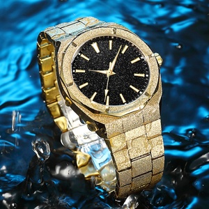 Reloj de pulsera de cuarzo dorado luminoso resistente al agua de negocios de lujo para Hombre, relojes esmerilados con polvo de estrellas para Hombre - Product Image 2