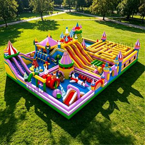 Parc d'attractions gonflable commercial Huatong en PVC pour enfants, grand parc gonflable à louer - Product Image 3