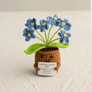 Productos terminados de plantas florales tejidas a mano, flores, decoraciones de escritorio, muñecas de mano con tarjeta - Product Image 4
