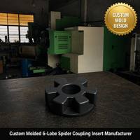 Couplage flexible à six lobes en polyuréthane, amortisseur de vibrations, insert moulé en caoutchouc pour machine industrielle