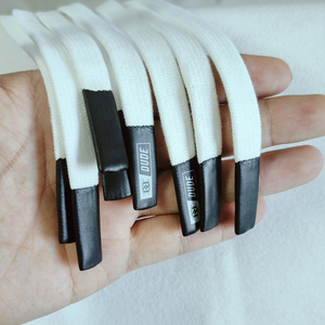 Tùy Chỉnh Vòng 100% Polyester Dây Kéo Dây Đàn Hồi Với In Ấn Logo Silicone Nhúng Tip Cho Túi Xách May Mặc Giày Nhà Dệt May - Product Image 2