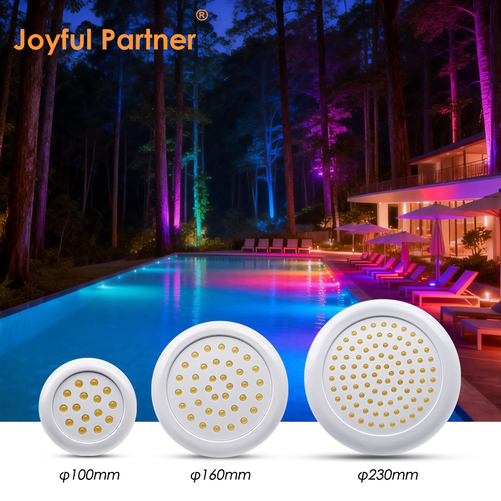 ABS Body Warm White Cold White Color Ip68 Surface Mounted Underwater Waterproof Led Swimming Pool Light Rgb