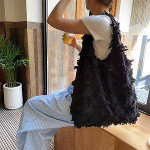 Sac à bandoulière en toile souple pour femme 2026 Tassels Diamond - Grande capacité, idéal pour <span class=keywords><strong>le</strong></span> shopping et les trajets quotidiens - Product Image 3