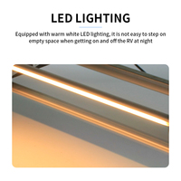 TYTXRV Marchepied pliable 519mm avec lumière LED Simple/Double marche manuelle antidérapante en alliage d'aluminium pour camping-car caravane