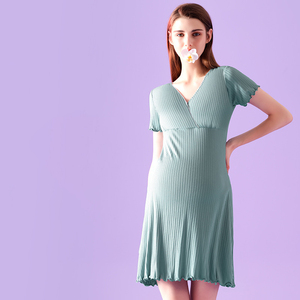 Vestido Casual de Maternidad con Botones Frontales y Tejido Acanalado para <span class=keywords><strong>Embarazadas</strong></span> - Product Image 4