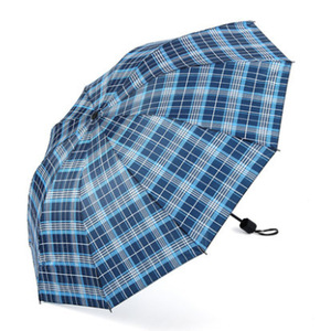Manual Large Polyester Plaid Three-Fold Advertising Gift <b>Umbrella</b> with Custom Print Logo and UV Protection - Product Image 6