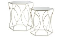 Ensemble moderne de 2 fils métalliques hexagonaux imbriqués table à thé café maison mini meubles salon