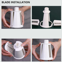 5 In 1Mandoline Roterende Ronde Plastic Drum Gadgets Gereedschap Handmatige Snijder Shredder Fruit Groente Snijmachine Chopper