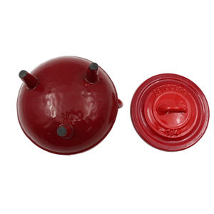 Potjie Pot en fonte émaillée rouge, durable, sain, non toxique, à trois pieds, pour cuisson suspendue - Product Image 5
