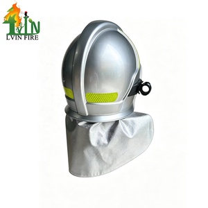 Casques de lutte contre l'incendie intégraux de type EU, couleur argent, design de sécurité Sicro, conformes à la norme EN443, avec lunettes internes. - Product Image 5