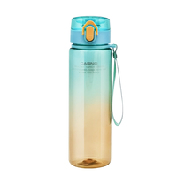 Bouteilles d'eau sportives en plastique anti-fuite avec couvercle à clapet 560 ml, design minimaliste, pour boire directement, écologiques, compatibles lave-vaisselle, avec cordelette
