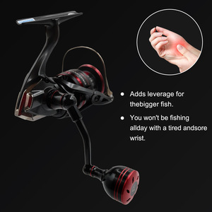 Poignée de moulinet de pêche Shimano 63 mm, noir et rouge, forme sphérique, pour moulinet Vanford Bass, pêche en mer et sur la plage - Product Image 3
