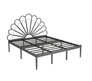 Black Metal <b>Bed</b> <b>Frame</b> Peacock Headboard <b>Platform</b> Bedstead Modern Bedroom Furniture Custom Size Peacock Headboard - Product Image 2