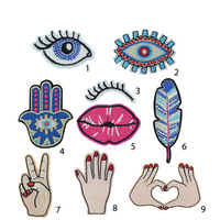 Appliques de broderie de personnalité lèvres mauvais œil patchs de main de Fatima