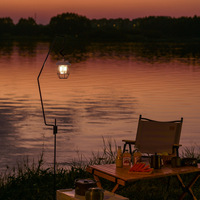 Lampe de camping vintage rechargeable par USB, IP54, portable pour la pêche en extérieur, 5000mAh, LED tricolore à intensité variable, avec fonction batterie externe