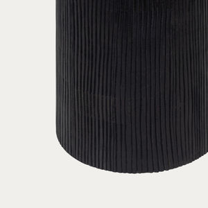 Nueva mesa auxiliar más vendida, mesa auxiliar con tapa redonda de mármol Forest y base de madera de mango con acabado negro. - Product Image 2