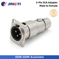 Adaptateur de montage sur panneau Jingyi XLR 3 broches mâle-femelle, connecteur audio pour câble de microphone professionnel