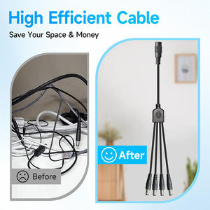 ESANN 1 Erkek - 2 Dişi 3 Dişi 22AWG DC 5525 5521 Güç Konektörü Elektronik Özel Erkek Dişi Uzatma Kablosu - Product Image 5