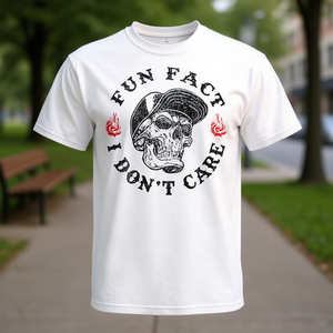 Fun Fact I Don't Care Skeleton T-shirt sarcastique unisexe pour adulte, taille S M L XL XXL - Product Image 3