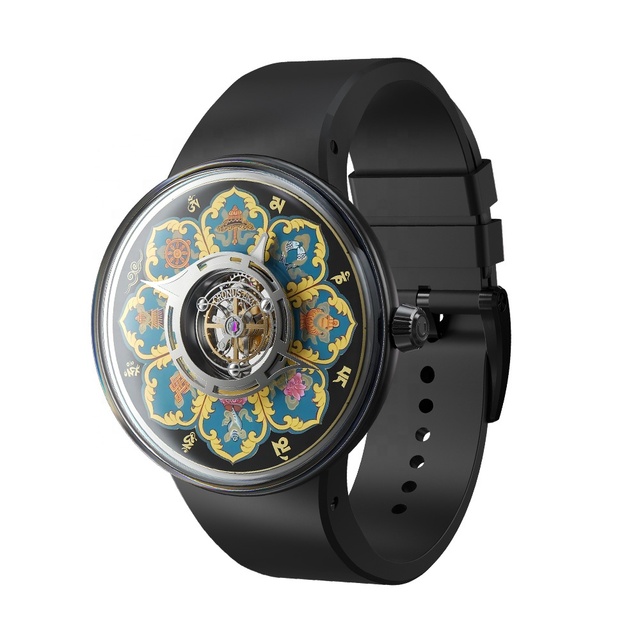 Edition Luxury Men's Tourbillon Mechanical Watches Mandala Dial Design Titanium Case Chinese-Style Inspiration Oem Watches