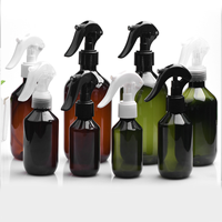 Vente en gros de flacons pulvérisateurs ronds en plastique vert ambre de 500 ml et 200 ml, mini pulvérisateur à gâchette, brume fine, pour la maison et l'alimentation