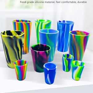 Özel kırılmaz silikon şarap bardakları Drinkware silikon şarap Tumblers BPA içermeyen gökkuşağı silikon şarap bira bardağı - Product Image 2