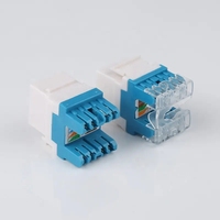 Modulo Jack trapezoidale senza attrezzi Dual Idc di tipo 180 gradi Cat5e Rj45 Utp femmina non schermato