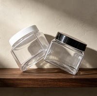 Pots en plastique transparent de 150 ml à 68 dents avec couvercle en PP pour beurre corporel, baume à lèvres, lotion, poudre libre, emballages cosmétiques et soins de la peau