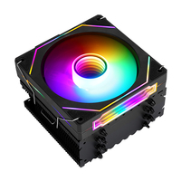 QiuzAim 6 caloducs 12ème génération ventilateur de refroidissement CPU avec lumière 12cm ventilateur de processeur de bureau 4 fils silencieux LGA1200 1155