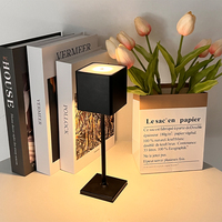 Lampe de table moderne sans fil, mini, portable, en alliage d'aluminium, rechargeable, à capteur tactile, pour restaurant, hôtel, bar en extérieur