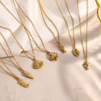 SUMMLY Collier à breloques personnalisable en chaîne, en acier inoxydable plaqué or PVD 18K, résistant à la transpiration et inaltérable, Bijoux de mode