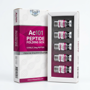 Professional <b>10</b>-Vial Peptide Folding Box Gold Band Clinical Edition White Cardboard Packaging for 2ml 3ml Empty Glass Vials - Product Image 1