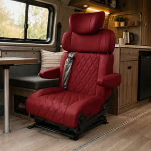 Sedili Pieghevoli per Van, Sedile Personalizzato in Pelle per Camper, Schienale e Braccioli Regolabili, Sedile Passeggero Modificato per MPV, RV, Motorhome, Camper - Product Image 5