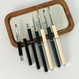 Pinceaux à ongles avec manche en métal personnalisé, poils en nylon, pinceau pour peinture au gel UV pour salon de manucure - Product Image 4