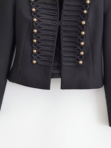 Elegante Cappotto da <span class=keywords><strong>Donna</strong></span> a Maniche Lunghe, Giacca Vintage con Colletto Alto e Doppio Petto, Stile Britannico, <span class=keywords><strong>Blazer</strong></span> <span class=keywords><strong>Corto</strong></span> Elegante - Product Image 4