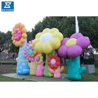 Modèle de plante florale gonflable coloré personnalisé pour la publicité commerciale en extérieur, les événements, les centres commerciaux et la décoration thématique