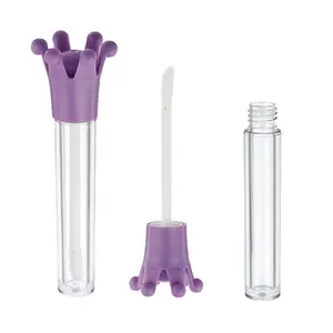 Tái Chế Nhựa Nhỏ Rỗng Mini Dễ Thương Vương Miện Lipgloss Ống Với Vương Miện