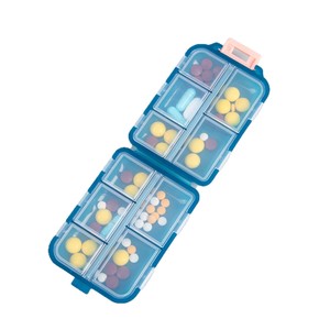 Portable mini pillbox, portable 5-compartment square transparent <b>plastic</b> <b>drawer</b> jewelry <b>storage</b> box - Product Image 5