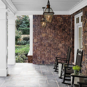 En promotion : Panneau mural en mosaïque de bois massif en noyer <span class=keywords><strong>noir</strong></span> 3D, carrelage décoratif, mosaïque, design d'intérieur, panneau de fond pour restaurant - Product Image 6