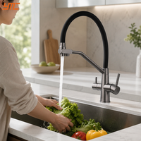 Robinet de cuisine commercial 3 voies avec filtre, sortie d'eau chaude et froide, mitigeur pour hôtels, appartements et projets résidentiels