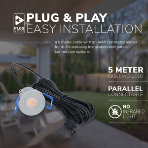 Mini projecteur LED encastrable 3W 3000K, appareil en Aluminium, étanche IP65, blanc chaud, réglable, alimentation <span class=keywords><strong>sans</strong></span> <span class=keywords><strong>fil</strong></span> - Product Image 6