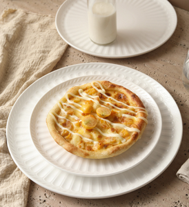 <b>White</b> Embossed Porcelain Plate <b>Set</b>, 3 Sizes Round Ceramic <b>Dinner</b> Plates with Radial Texture for Kitchen & Restaurant - Product Image 2