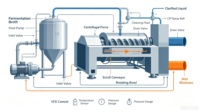 Centrifugeuse décanteuse robuste pour la séparation et le traitement de jus à grande échelle, 380V, haute capacité