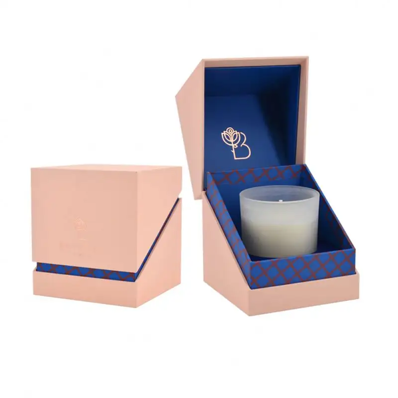 Custom candle jar paper box cheap taper candles custom product black round scented luxury set candle boxes