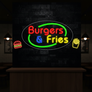 <span class=keywords><strong>Enseigne</strong></span> néon LED « Stock Hamburg & French Fries » pour décoration murale de restaurant, <span class=keywords><strong>enseigne</strong></span> lumineuse personnalisée pour logo de magasin - Product Image 4